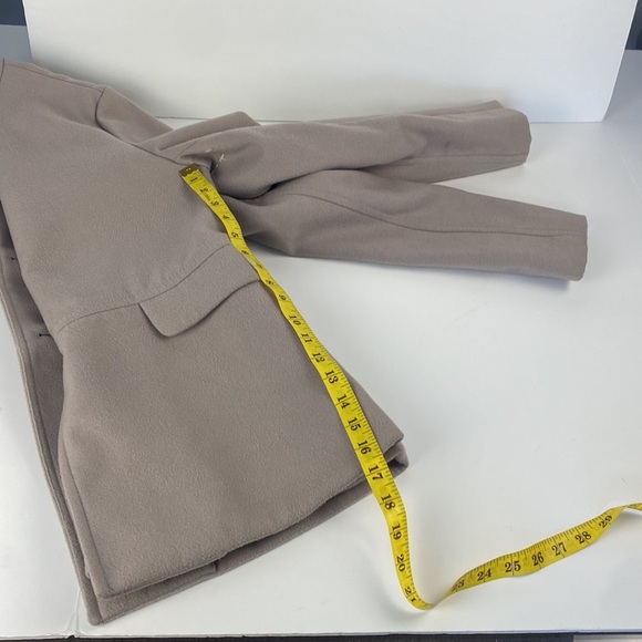 2/$25 Formal beige tan button up high neck pea coat mediumweight Jacket sz small - Picture 7 of 9